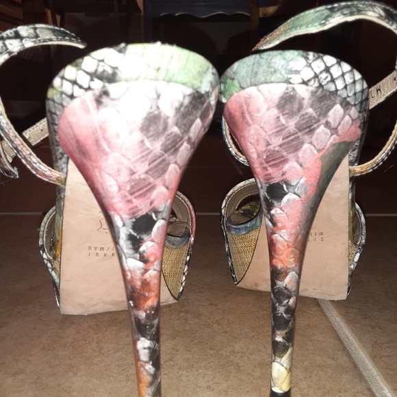 Green Python print heels - Picture 5 of 5
